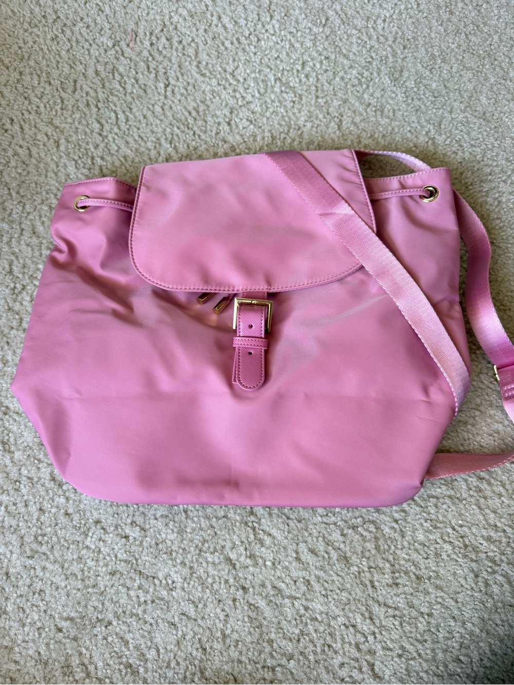 Stoney Clover Lane Mauve Flap Backpack with Buckle Flap